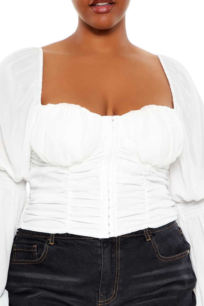 Plus Size Ruched Sweetheart Top