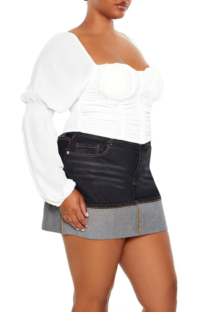Plus Size Ruched Sweetheart Top