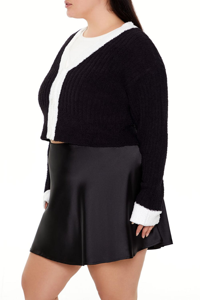 Plus Size Two-Tone Cardigan Sweater