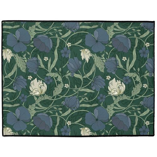 Poppy Indoor/Outdoor Floor Mat William Morris Dark Green Blue