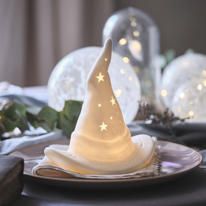 Porcelain LED Halloween Witches Hat Decoration