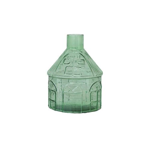 Pressed Glass House Shaped Vase
