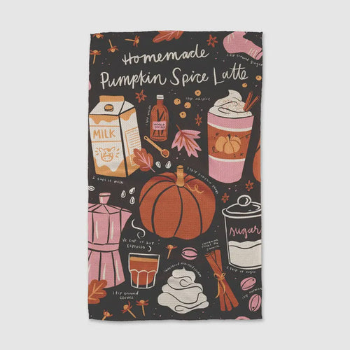 Pumpkin Spice Latte Kitchen Tea Towel