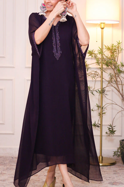 Purple Viscose Kaftan