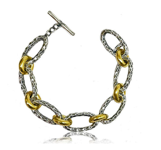 Ravelle Two Tone Link Bracelet-Tat2 Designs-Swag Designer Jewelry