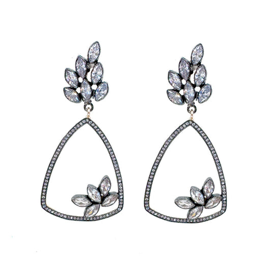 Rhodium and Crystal Dangles-Atelier Mon-Swag Designer Jewelry