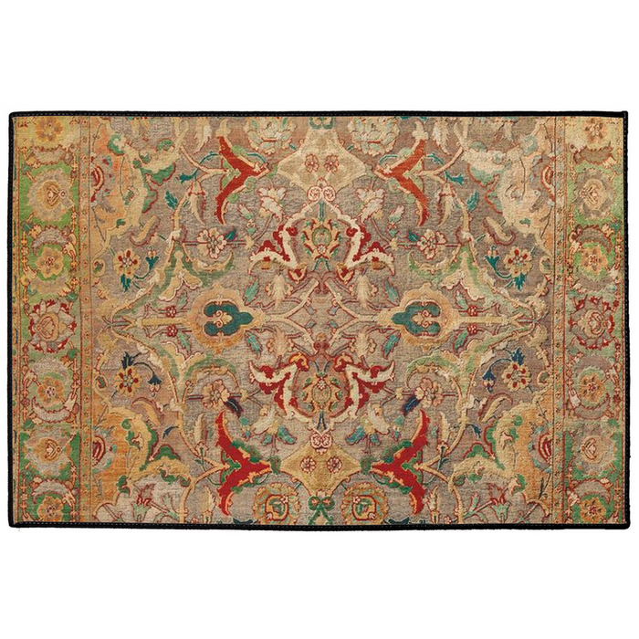Safavid Persian Indoor/Outdoor Floor Mat Antique Gold Red