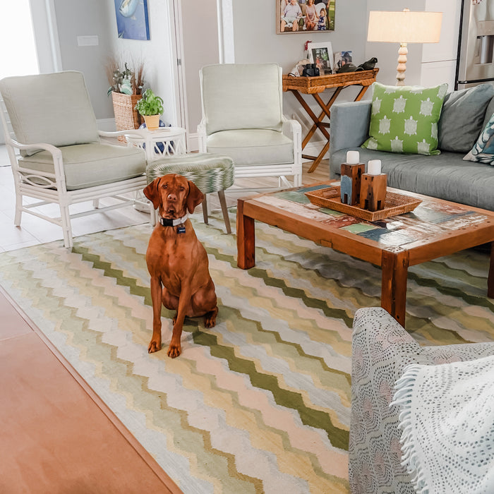 Safety Net Green Wool Rug