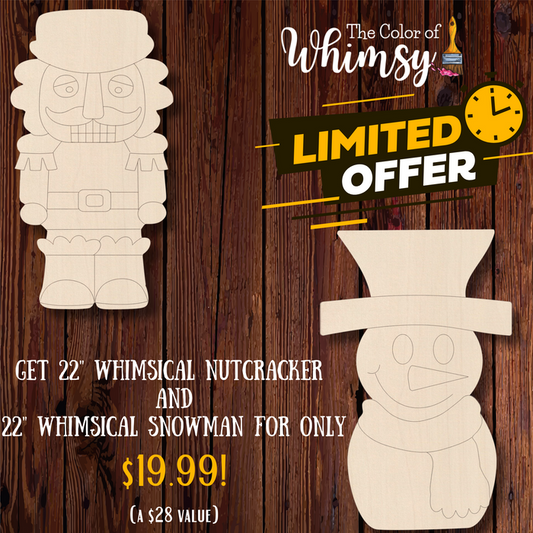 *SALE*  22" Whimsical Snowman AND 22" Whimsical Nutcracker