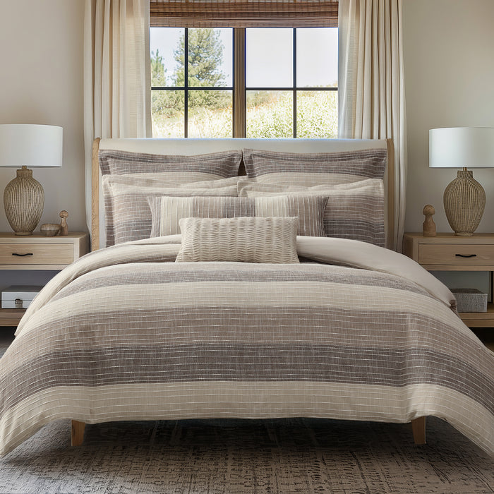 Sand Stripes Chocolate Duvet Cover Set
