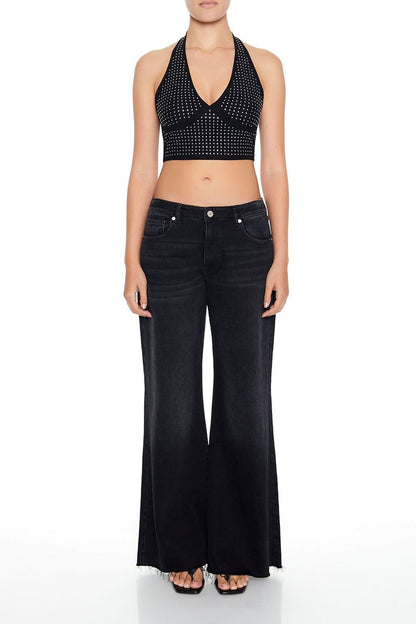 Sequin Halter Crop Top