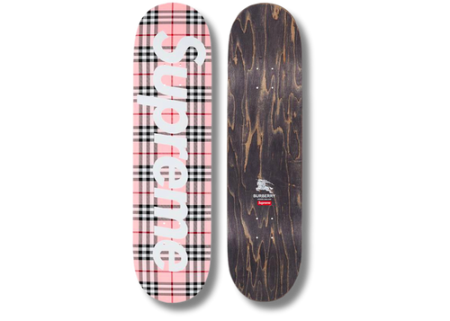 Skateboard Supreme Burberry Deck pink