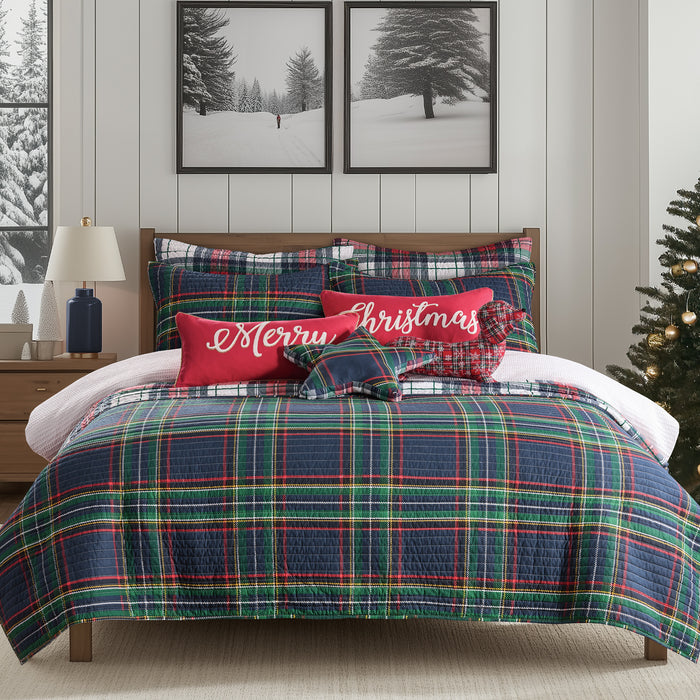 Levtex Home Spencer Plaid Navy Star Pillow Decorative Pillows