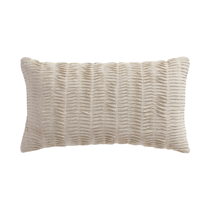 Levtex Home Spencer Plaid Neutral Pleated Pillow Decorative Pillows