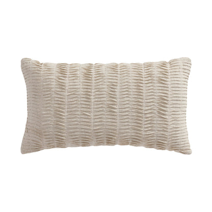 Levtex Home Spencer Plaid Neutral Pleated Pillow Decorative Pillows