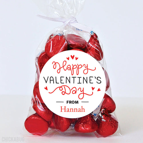 Squiggly Text Valentine's Day Stickers