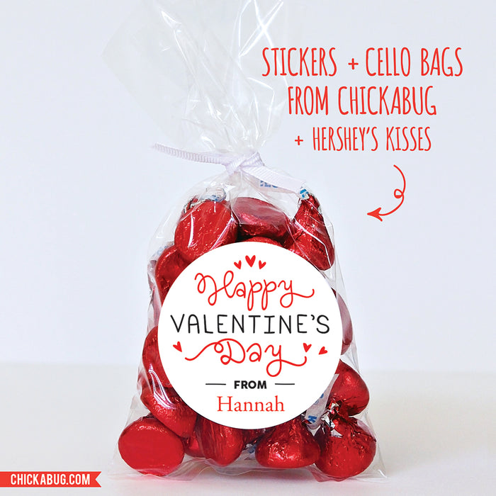 Squiggly Text Valentine's Day Stickers