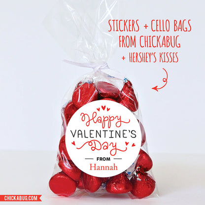 Squiggly Text Valentine's Day Stickers
