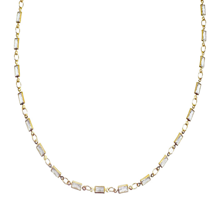 Stationed Chain Necklace with Crystals-La Vie Parisienne-Swag Designer Jewelry