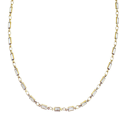 Stationed Chain Necklace with Crystals-La Vie Parisienne-Swag Designer Jewelry