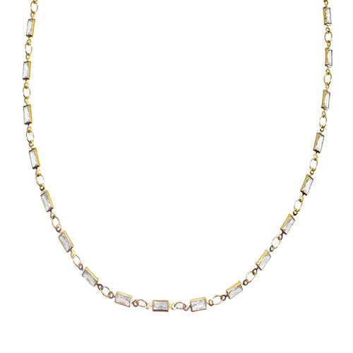Stationed Chain Necklace with Crystals-La Vie Parisienne-Swag Designer Jewelry