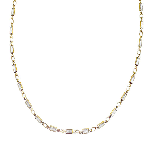 Stationed Chain Necklace with Crystals-La Vie Parisienne-Swag Designer Jewelry