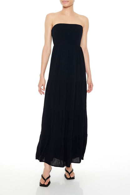Strapless Tie-Back Maxi Dress