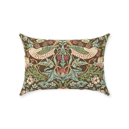 Strawberry Thief Cotton Throw Pillows William Morris Brown