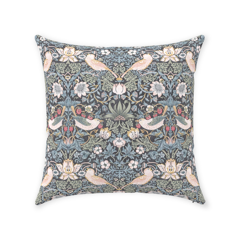 Strawberry Thief Cotton Throw Pillows William Morris Ink