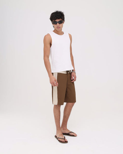 Swim Short - Brown / Beige