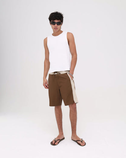 Swim Short - Brown / Beige