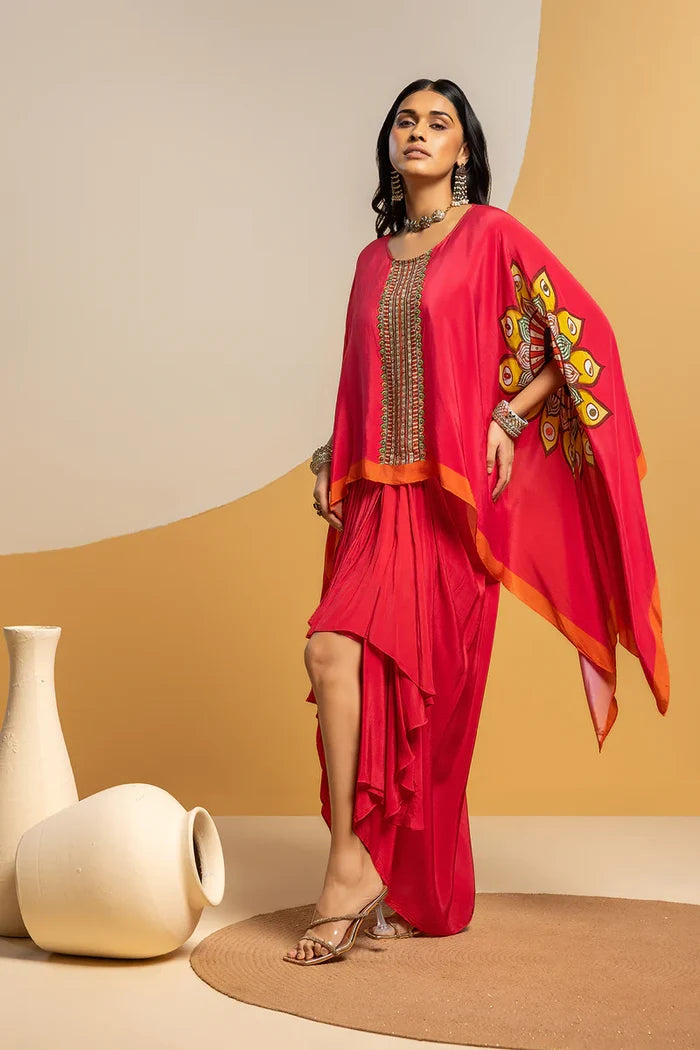 Taarani drape skirt set