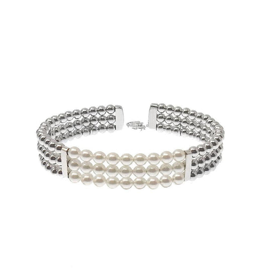 Three Row Majorica Pearl Cuff-Majorica Pearls-Swag Designer Jewelry
