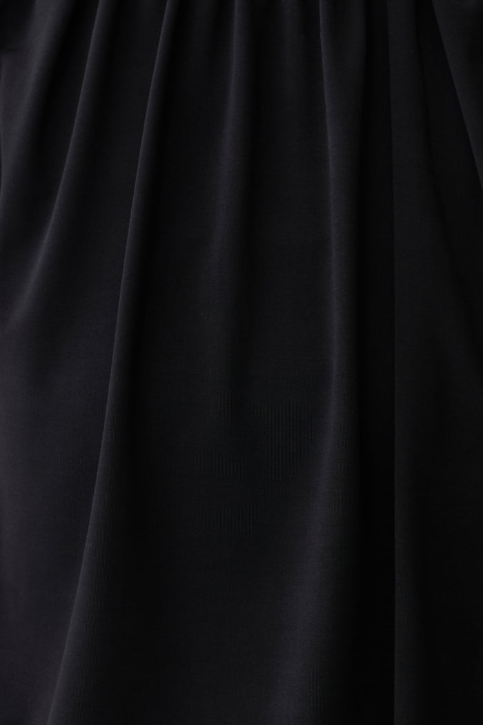 True Drop Waist Gathered Midi Dress - Black