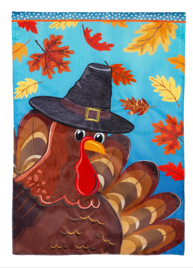 Turkey Time Applique Flag