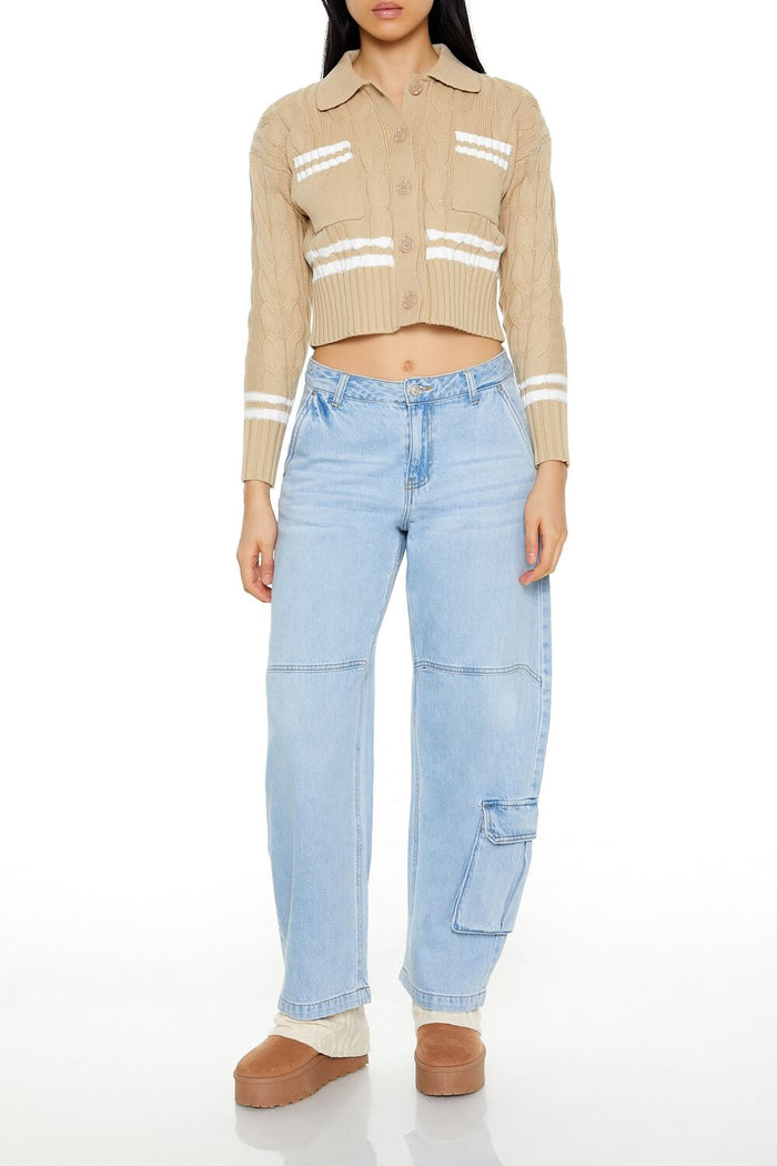 Varsity-Striped Cardigan Sweater