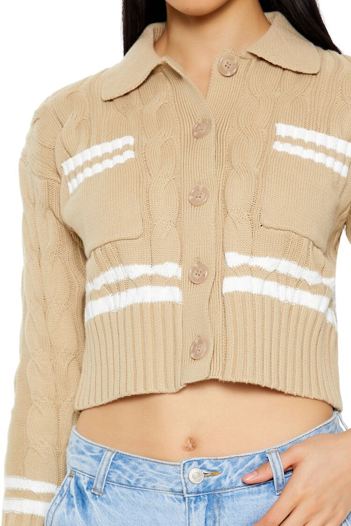 Varsity-Striped Cardigan Sweater
