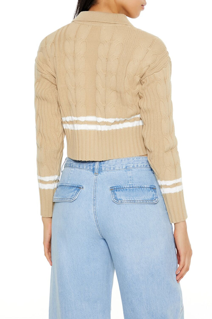 Varsity-Striped Cardigan Sweater