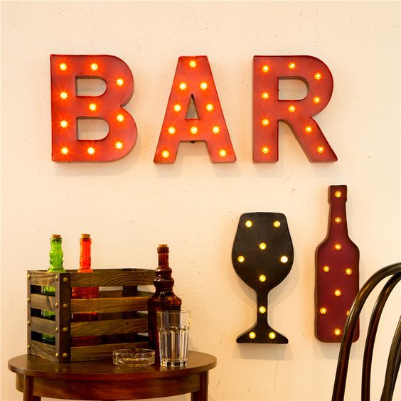 Vintage Marquee LED Lighted Letter B Sign Battery Operated Red