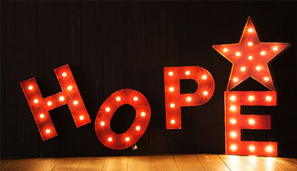 Vintage Marquee LED Lighted Letter E Sign Battery Operated Red
