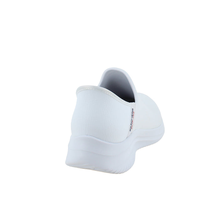 Vita slip-in-skor i läder från Skechers
