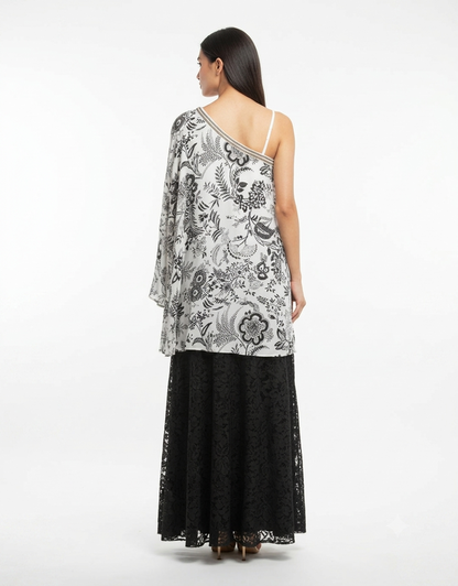 White Crepe Sharara Set
