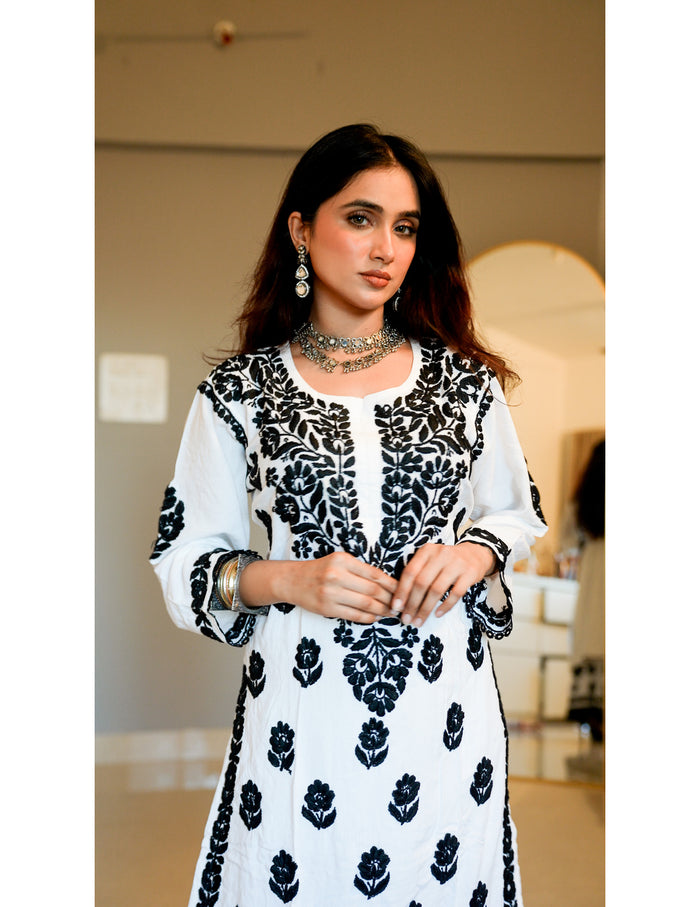 White Muse Chikankari Set
