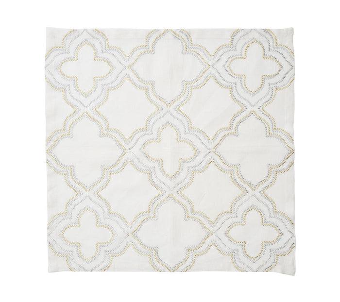 White Silver & Gold Tangier Napkin - RSVP Style