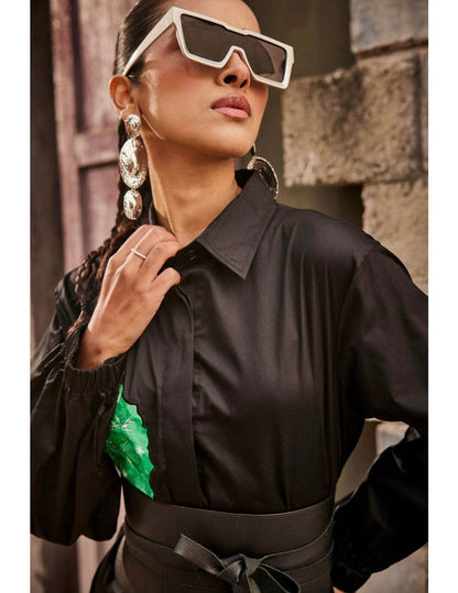Wild Flower Black Shirt