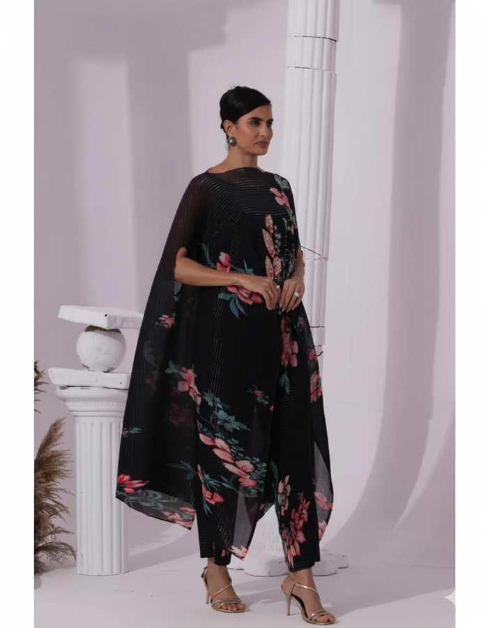 Wildflower Black Kaftan & Pant