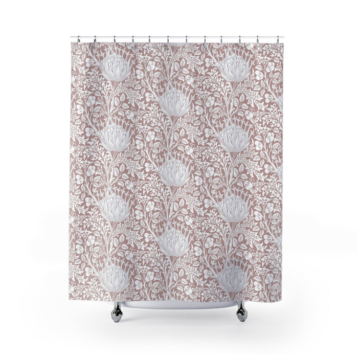 William Morris Artichoke Dusty Rose Pink Shower Curtain