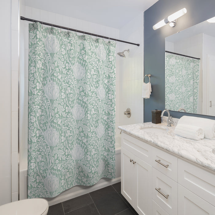 William Morris Artichoke Mint Aqua Shower Curtain