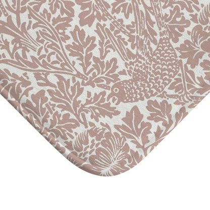 William Morris Bath Mat Bird and Anemone Terracotta