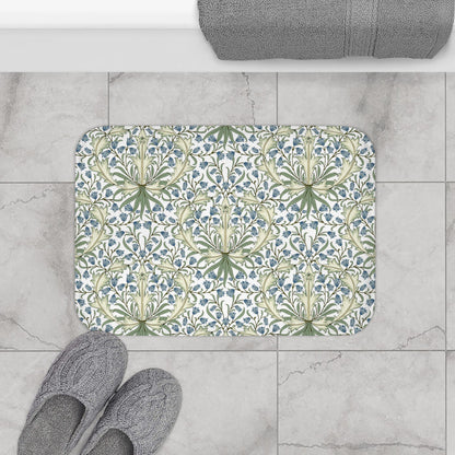 William Morris Bath Mat Bluebell II Blue Green